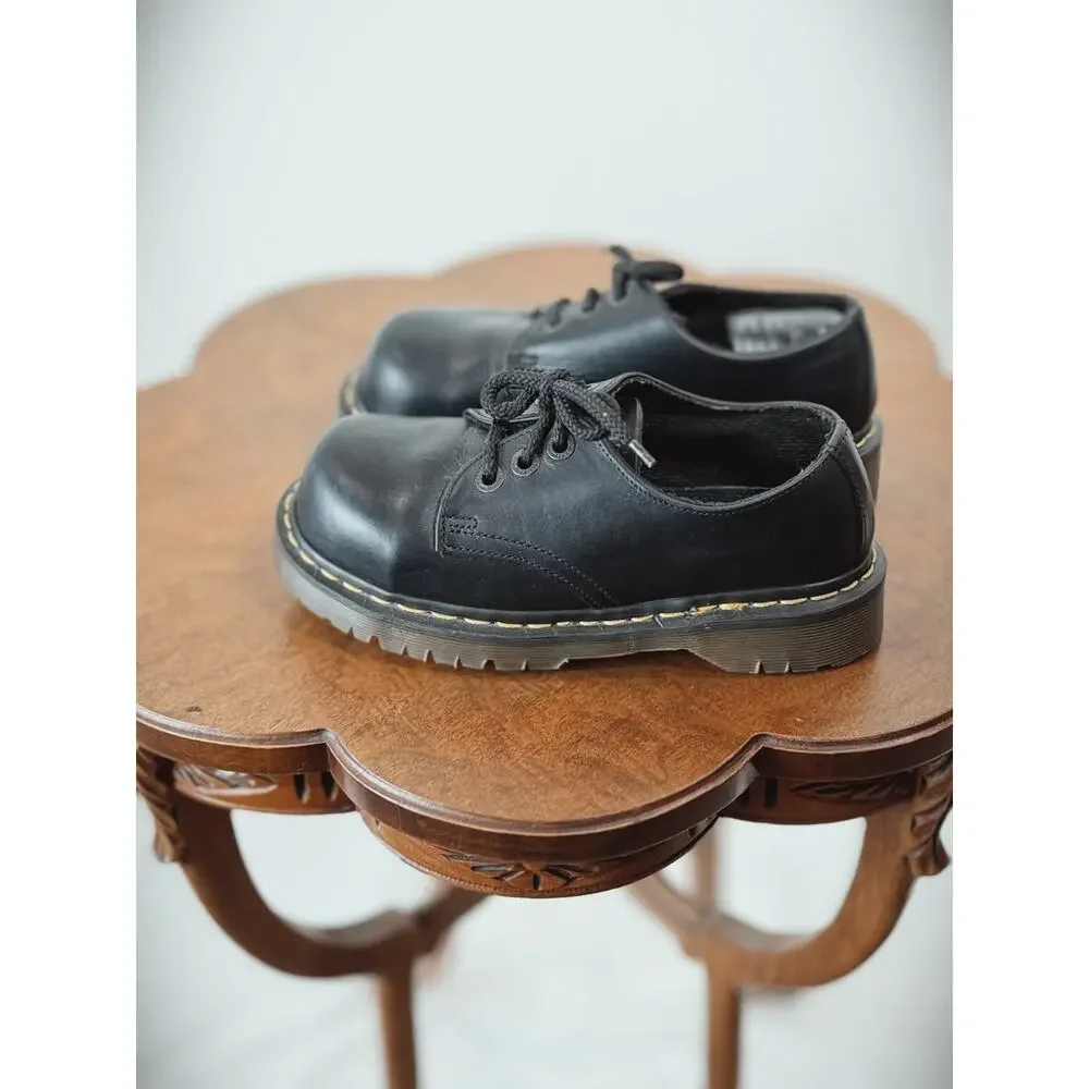 Dr. Martens Industrial Steel Toe Lace Up Loafers MIE England Women's 5 #0016 - Picture 2 of 8